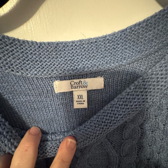 Croft & Barrow Light Blue Cable Knit Sweater. Simple yet elegant. - Picture 3 of 9